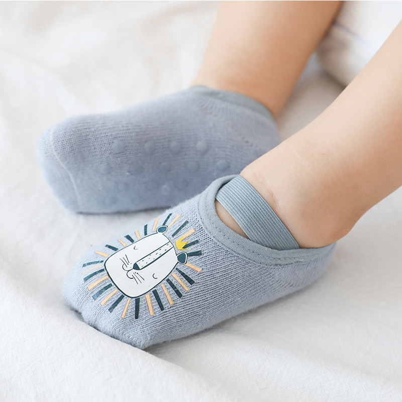 Unisex Baby Socks Non Slip - 男の子と女の子のための滑り止めコットンソックス,かわいい漫画の動物のデザイン,暖かいスニーカー,安い,新生児用