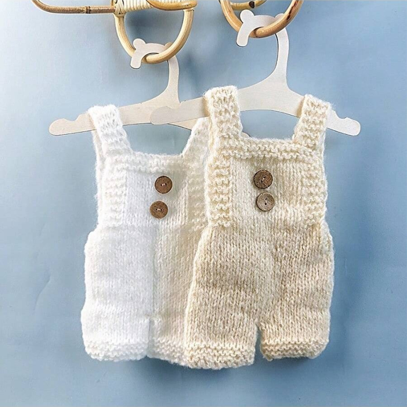 Infant Photography Props Outfit - 新生児写真撮影小道具ソフトモヘアニットロンパースショーツセット赤ちゃん男の子女の子写真撮影衣装スタジオ幼児服ギフト