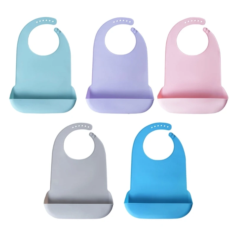 Waterproof Baby Bibs Silicone - 大人用、防水・油汚れ防止シリコン製よだれかけ、高齢者向け食事用、食事中の衣類を保護