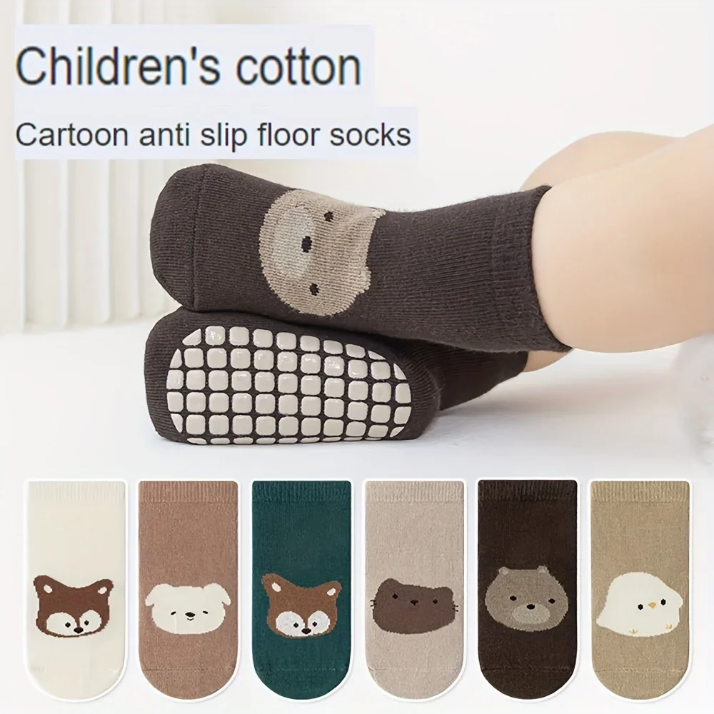 6足セット、秋・冬用、大きめのドット柄、滑り止め付きベビー用 - Unisex Baby Socks Non Slip のレビューと価格