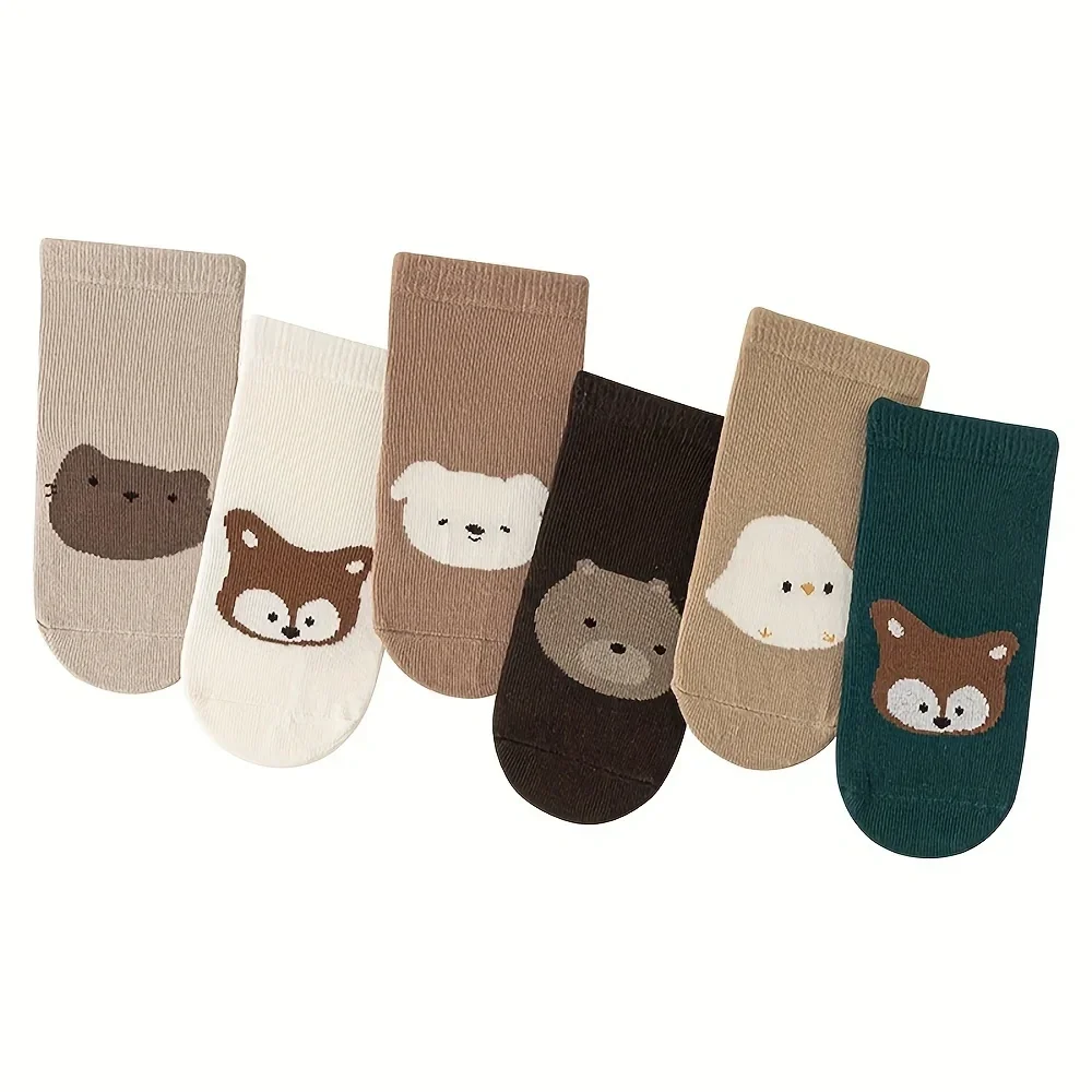 6足セット、秋・冬用、大きめのドット柄、滑り止め付きベビー用 - Unisex Baby Socks Non Slip のレビューと価格