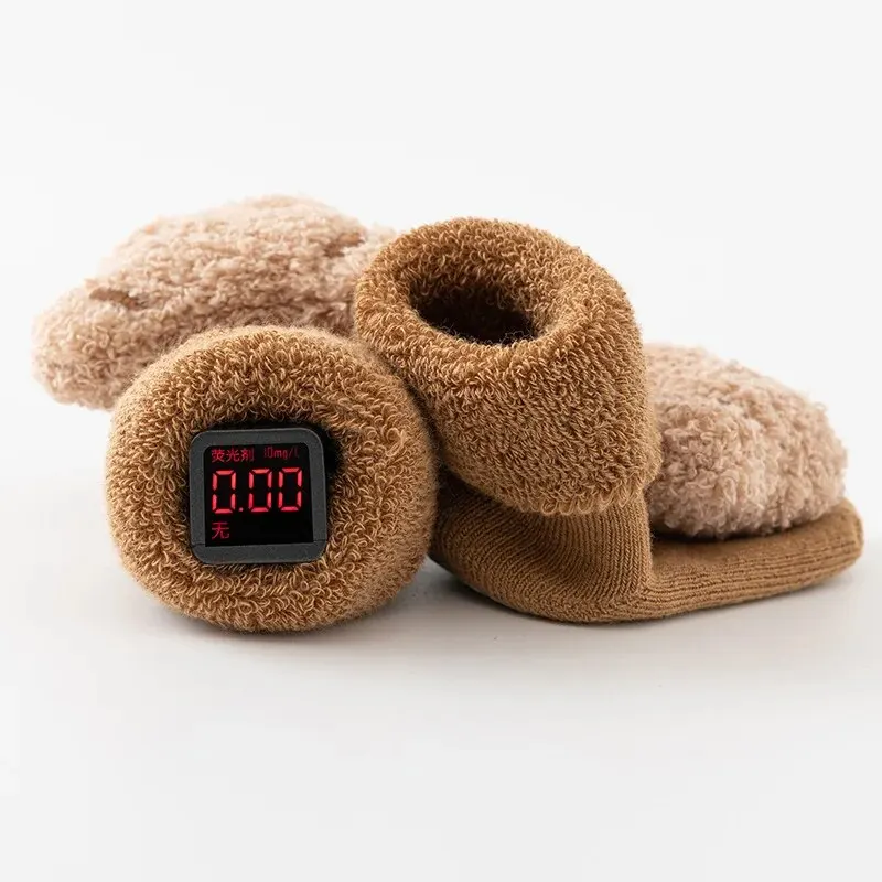 0〜2歳の赤ちゃん用のベルベットシューズ,柔らかくて厚いソー - Unisex Baby Socks Non Slip のレビューと価格