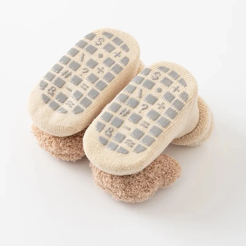 0〜2歳の赤ちゃん用のベルベットシューズ,柔らかくて厚いソー - Unisex Baby Socks Non Slip のレビューと価格