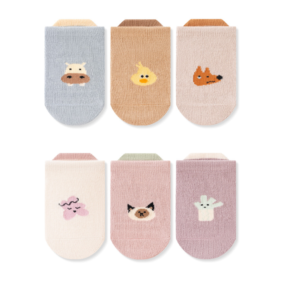 子供用、滑り止め付きの可愛い柄の靴下6足セット。赤ちゃんが家 - Unisex Baby Socks Non Slip のレビューと価格